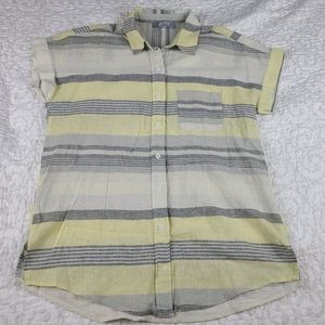 Marled linen button down